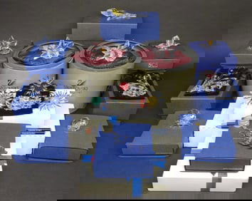 (13) Swarovski Flower Crystal Figurines w/ Boxes