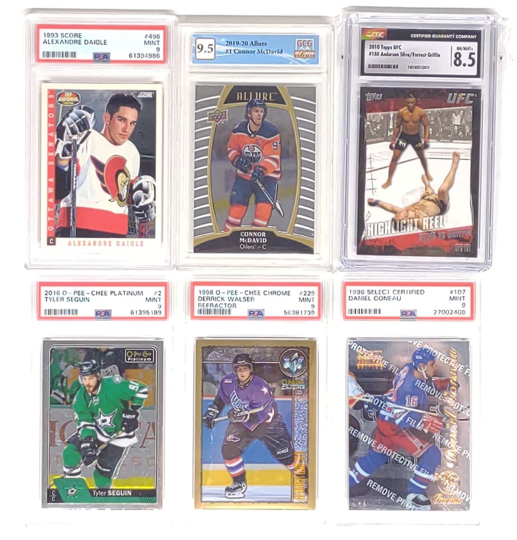 (6) Graded Hockey & UFC Trading Cards (1 of 9)