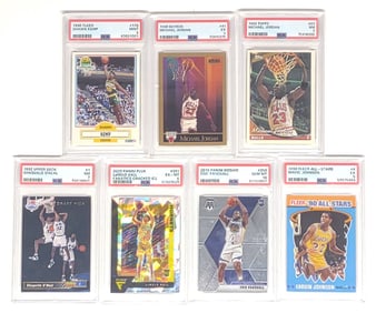 (7) PSA Graded Basketball Trading Cards