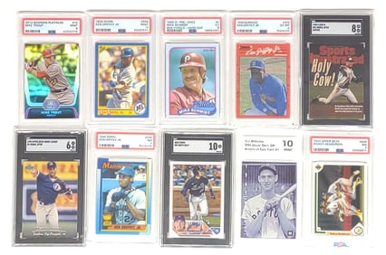 (10) Graded Baseball Sports Trading Cards