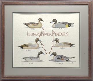 P. Shertz Signed AP Illinois River Decoy Art Print