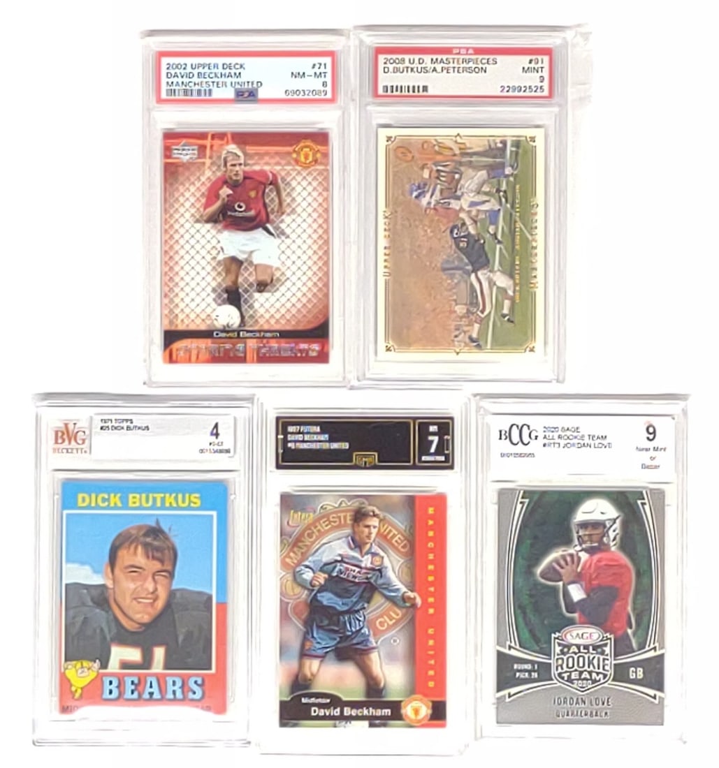 (5) Graded Football & Soccer Trading Cards (1 of 7)