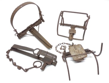 4 Antique & Vintage Animal Hunting Traps