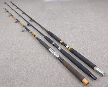 (3) Vintage Custom Deep Sea Trolling Fishing Rods