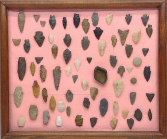 Framed 68 Arrowhead Point Display (Rock Hall, MD)