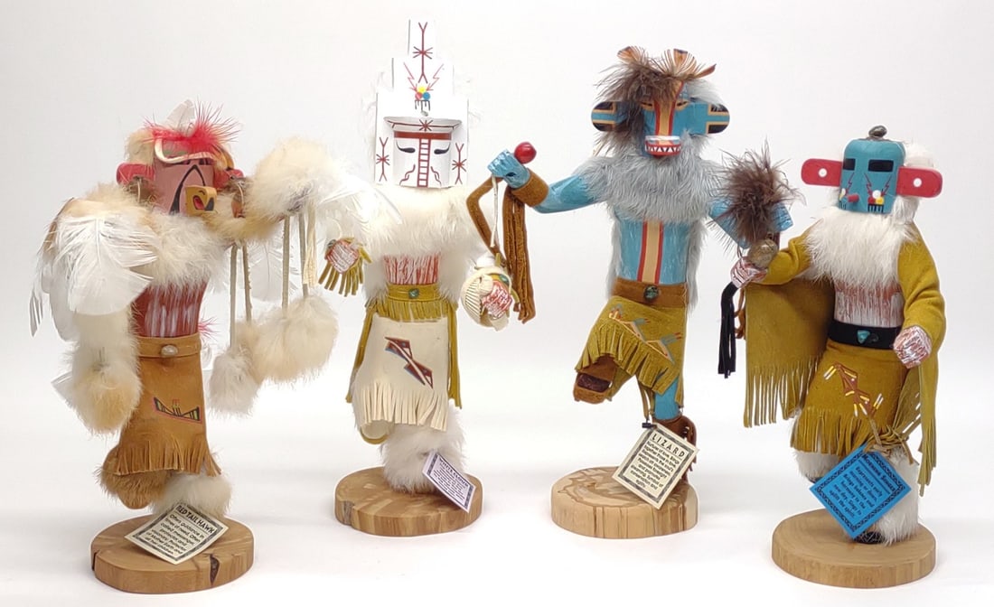 (4) Navajo Native American Kachina Dolls (signed) (1 of 12)
