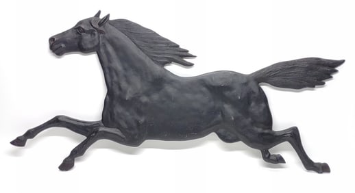 40" Metal Running Horse Equestrian Wall Sculpture