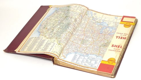 1957 Shell Gas Station Salesman Road Map Book