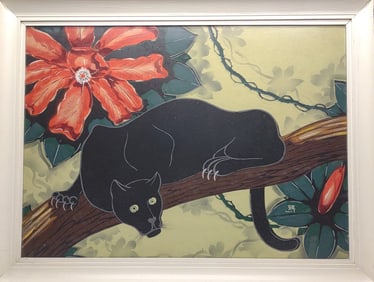 Billy Seay Mid Century Black Panther Turner Print