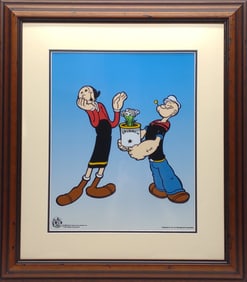 Popeye & Olive Oyl Animation Art Sericel in Frame