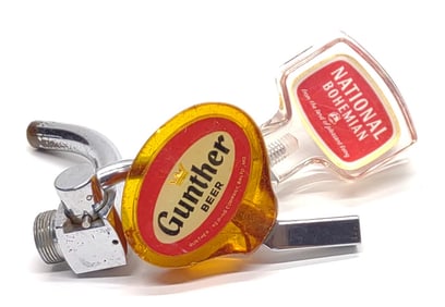 2 Vintage Beer Tap Handles (Gunther & Natty Boh)