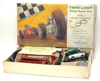 Marx Twin Loop Road Race Slot Car Toy Set #22950