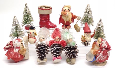 13 Vintage Japan Christmas Pipe Cleaner Figures
