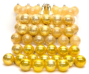 (58) Vintage Round 2" Glass Christmas Ornaments