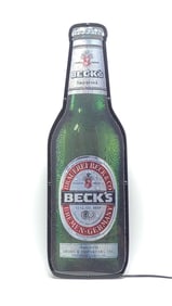 Vintage Becks Beer Bottle Lighted Advertising Sign