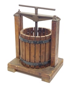 Early Wood & Cast Iron Fruit / Wine Press