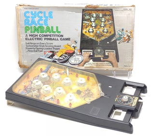 Marx Mechanical Cycle Race Pinball Game Toy w/ Box