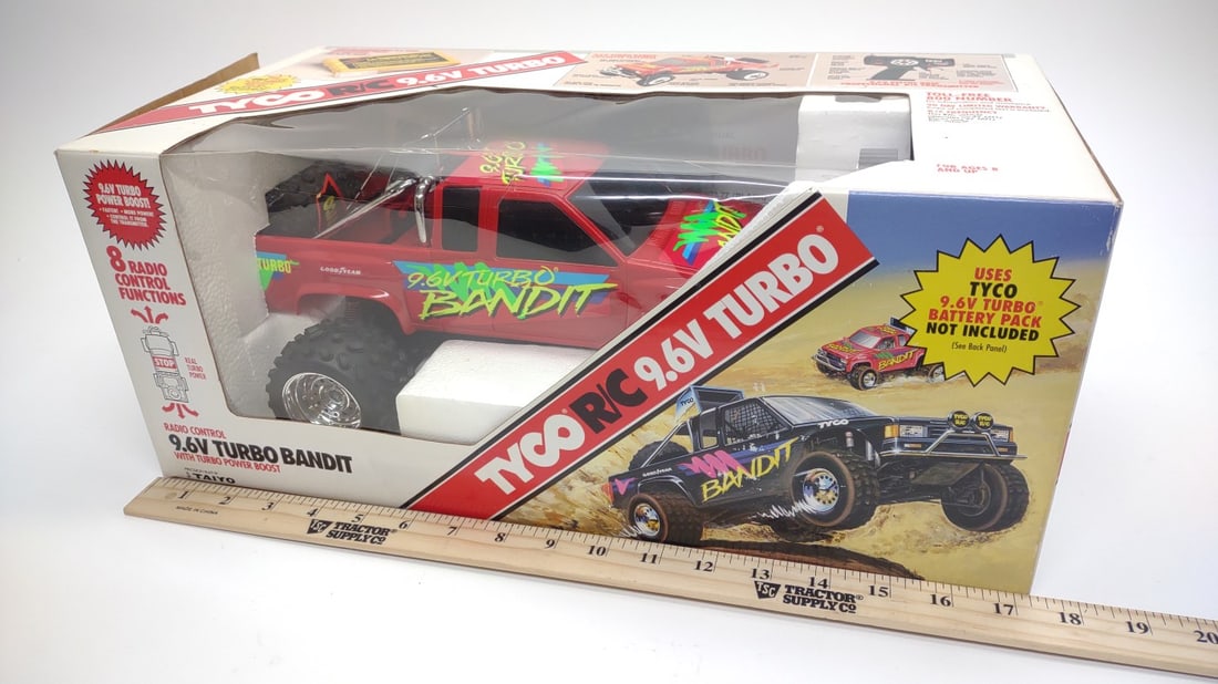 Tyco R/C 9.6V Turbo Bandit Toy Truck & Box (Works) - 11