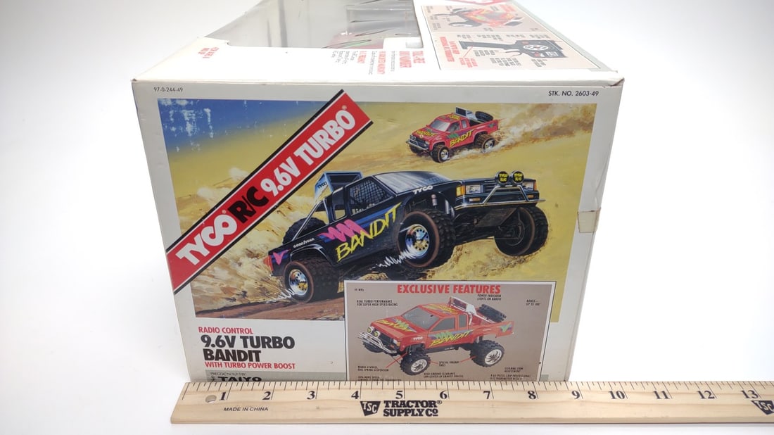 Tyco R/C 9.6V Turbo Bandit Toy Truck & Box (Works) - 12