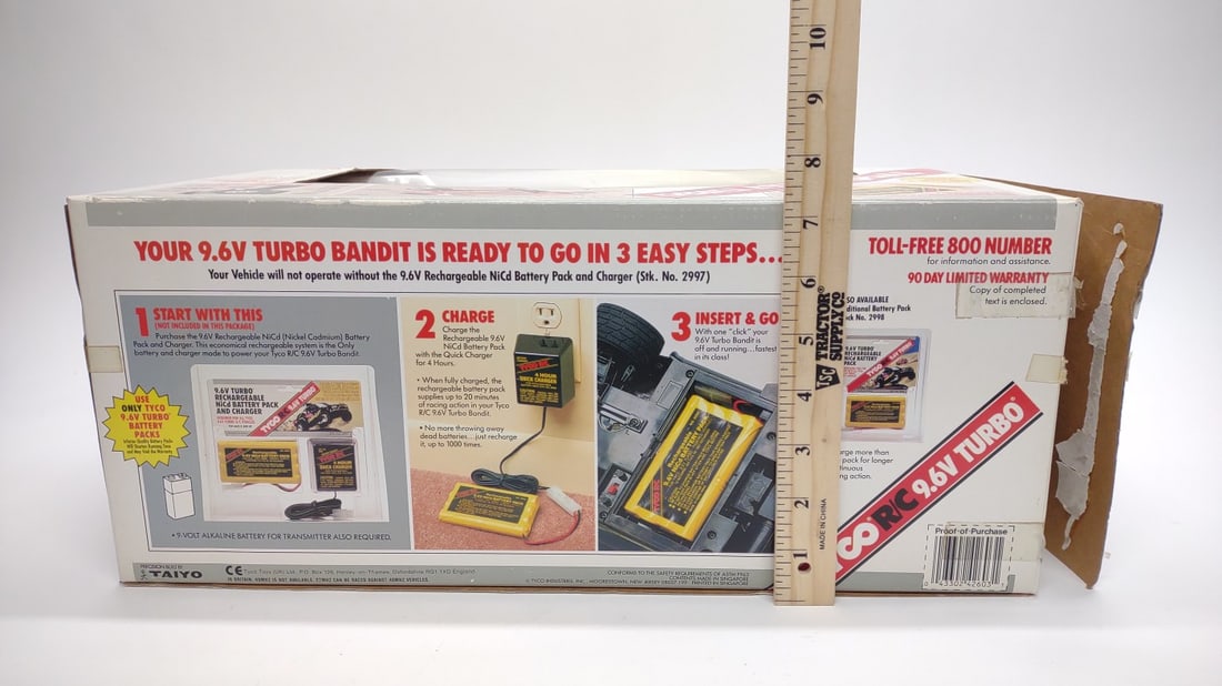 Tyco R/C 9.6V Turbo Bandit Toy Truck & Box (Works) - 13