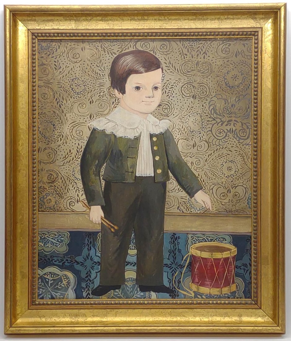 Jeanne Davies (b. 1936) Oil on Canvas Boy & Drum (1 of 6)