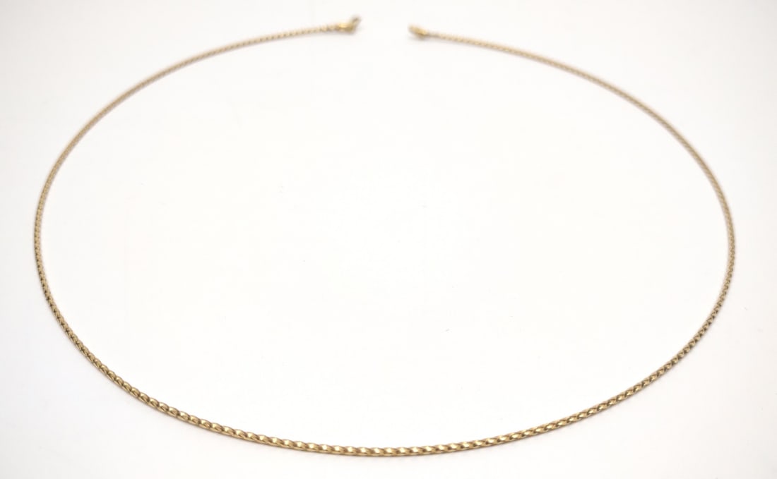 18K Yellow Gold Woven Wire Necklace (18" long) (1 of 7)