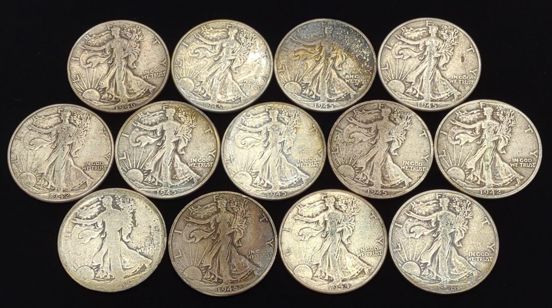 (13) Walking Liberty Half Dollar US Coins (1 of 7)