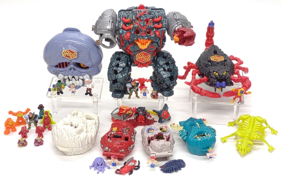 1990s Mighty Max Mini Action Figure Toys: Vintage 1990s Mattel / Bluebird Toys Mighty Max miniature action figure toys. Includes Escape From Skull Dungeon (complete), Stings Scorpio (complete), Blasts Magus (with Mighty Max, Norman, Virgil, L