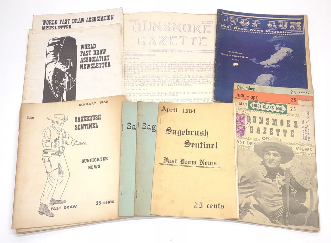 (15) Vintage Western Fast Draw News Books: (15) Vintage western fast draw news books including (8) Sagebrush Sentinel Fast Draw News books, (4) Gunsmoke Gazette Official Fast Draw - News & Views books, (1) Top Gun Fast Draw News Magazine book,