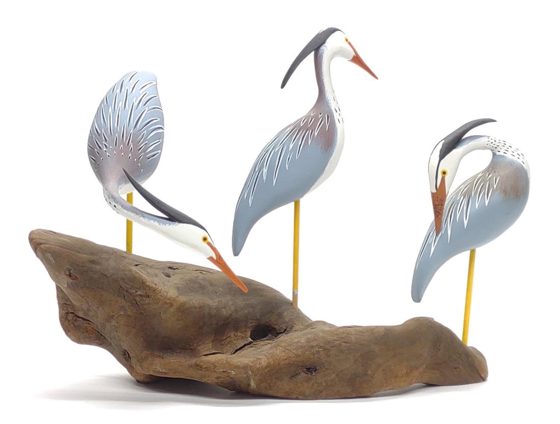 Linda Robinson Heron Wooden Carved Sculpture (1 of 6)