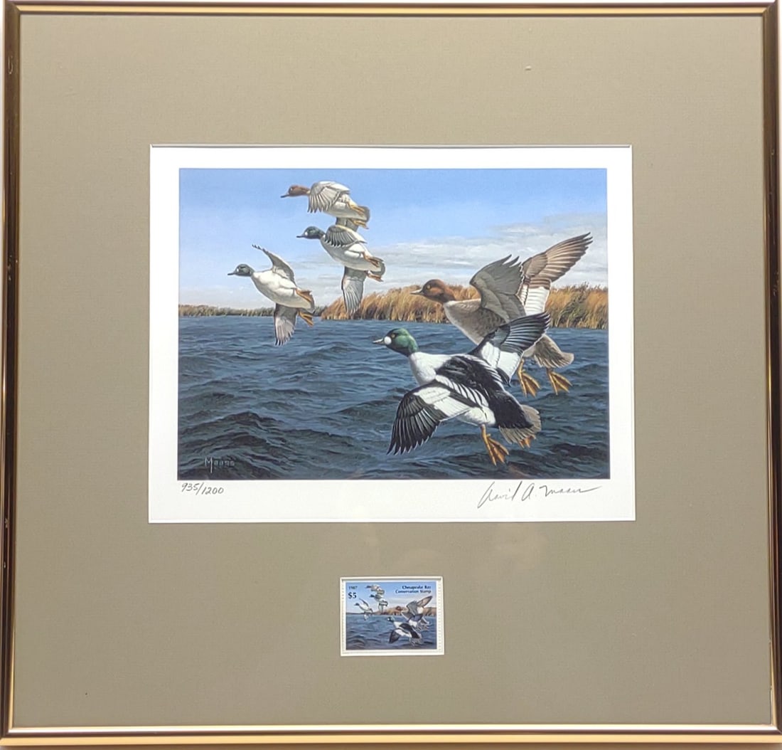 1987 David Maass Signed Chesapeake Duck Stamp Art (1 of 8)
