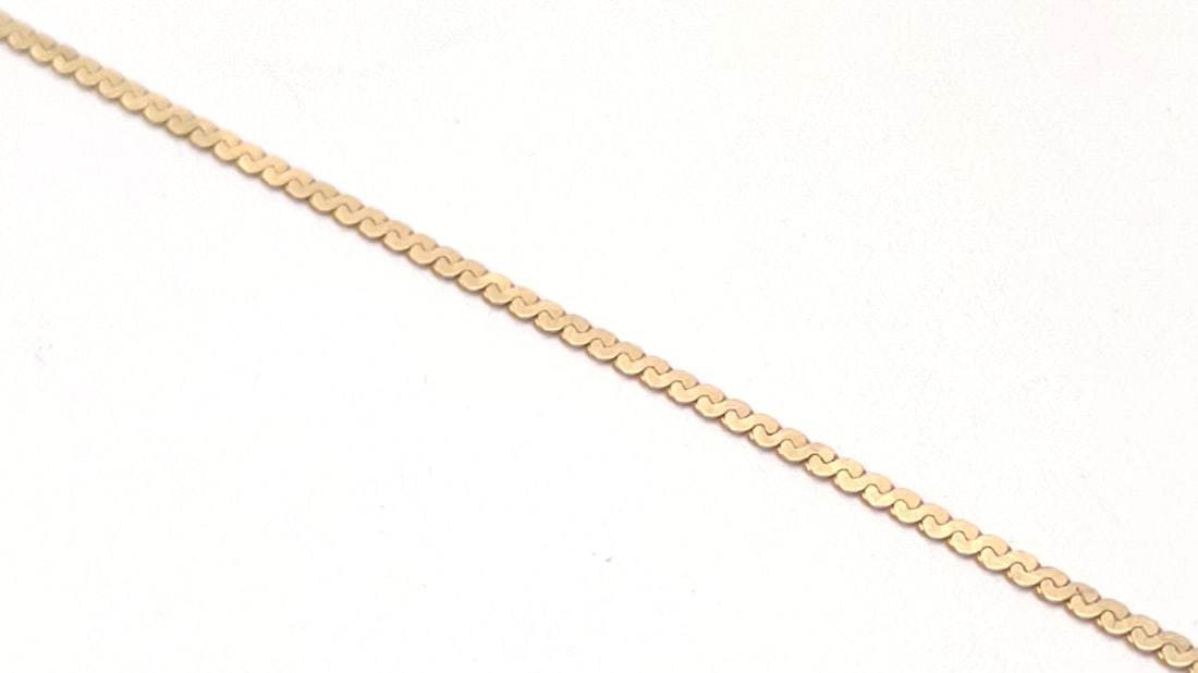 14K Yellow Gold Serpentine Chain Bracelet (7" L) (1 of 5)