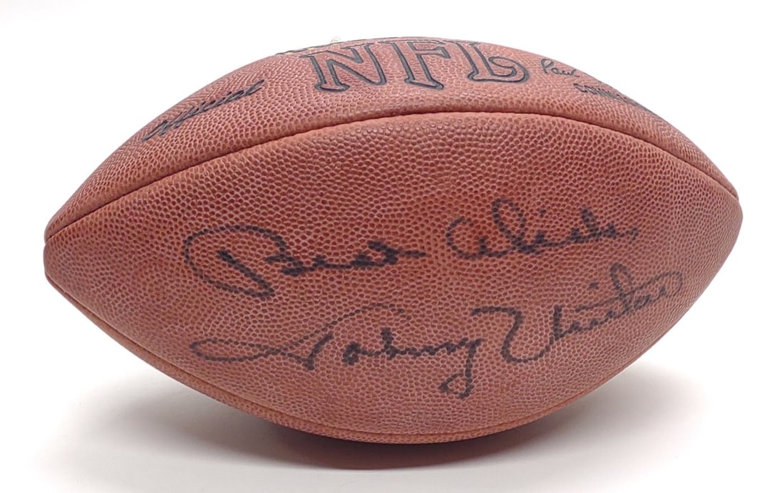 Johnny Unitas Autographed Football: Johnny Unitas signed Wilson Official NFL football. Includes acrylic display case. Case measures approx. 12 x 7 1/2 x 7 1/2 in. SHIPPING OPTIONS AVAILABLE: UPS 'Pack & Ship' or LiveShipping. In-house s