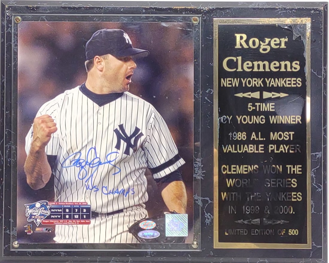 Roger Clemens Signed Baseball Photo Wall Plaque (1 of 8)