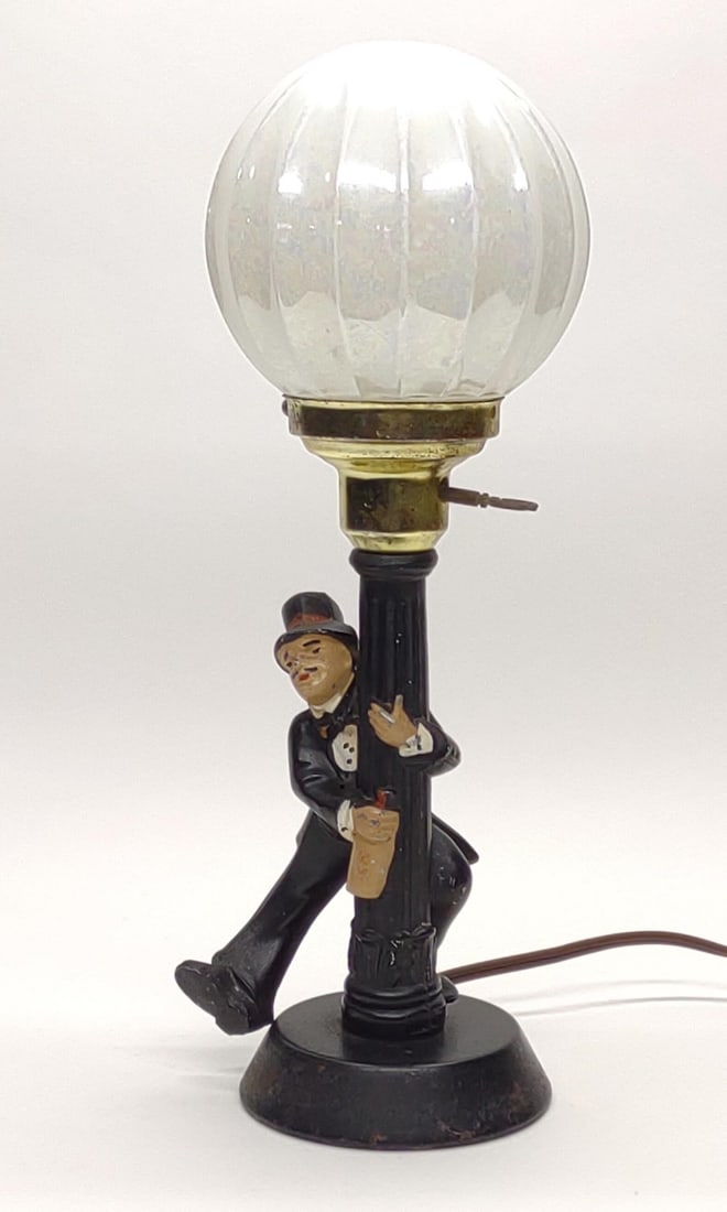 Vintage Drunken Frenchman Glass Globe Bar Lamp (1 of 9)