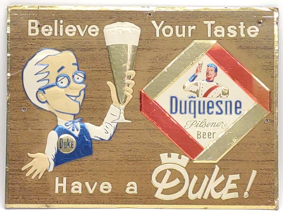 Vintage Duquesne Duke Beer Tin Embossed Sign (1 of 6)