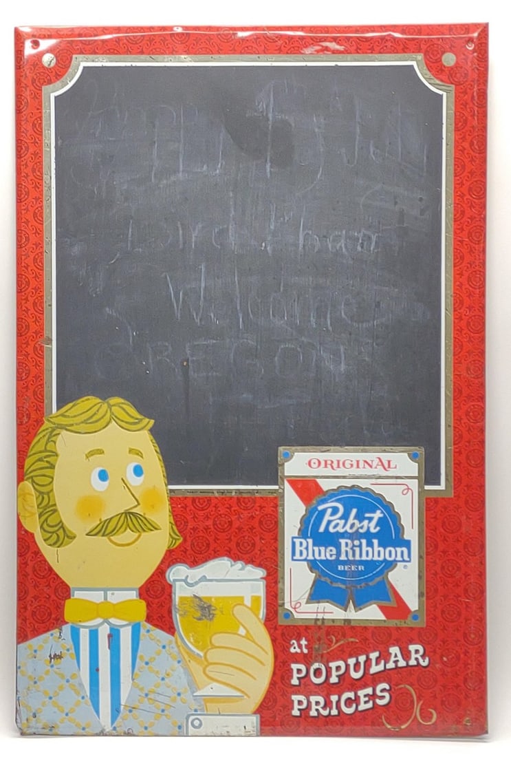 1950s Pabst Blue Ribbon Chalkboard Bar Menu Sign (1 of 7)