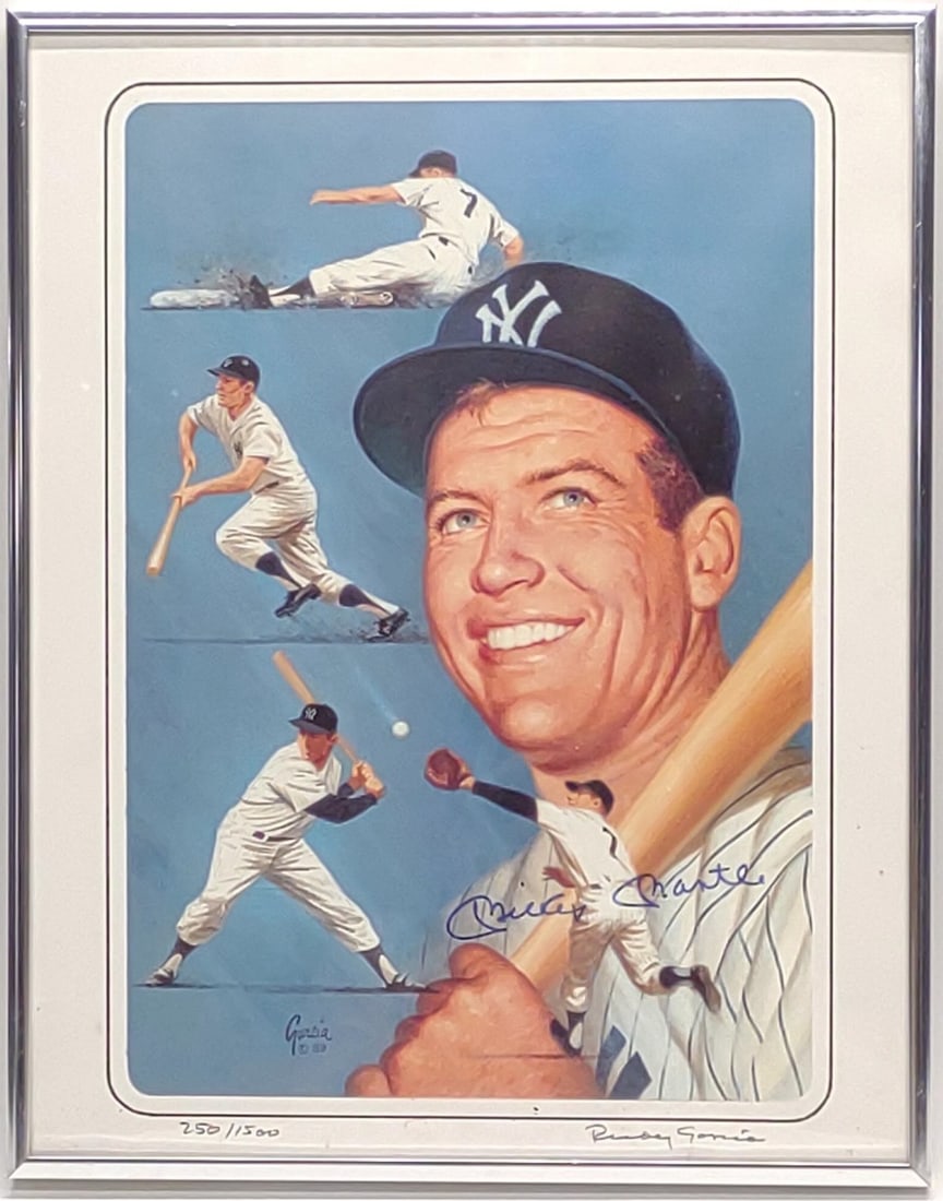 Mickey Mantle Autographed 1989 Rudy Garcia Print (1 of 7)