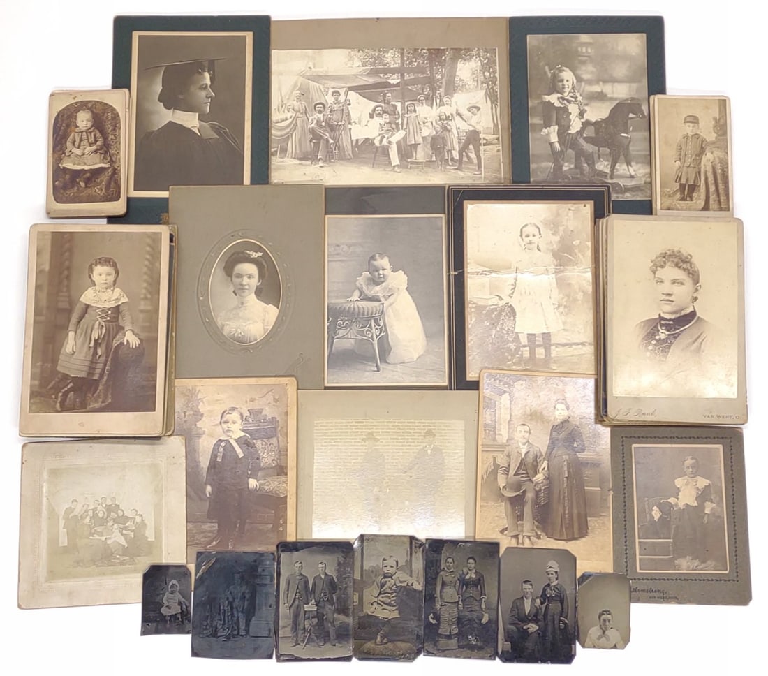 Antique Tin Type Photographs & Cabinet Cards (1 of 10)