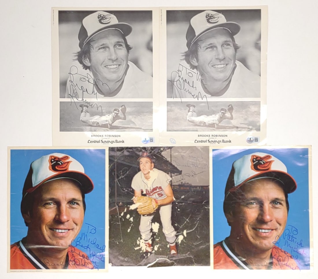5 Brooks Robinson Orioles Autographed Photographs (1 of 8)
