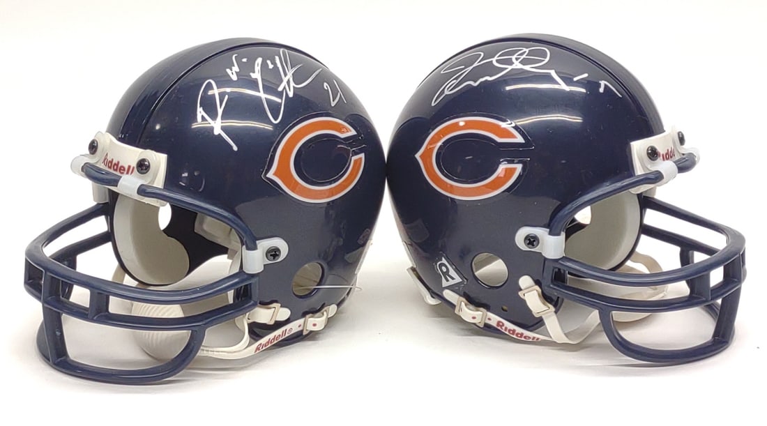 2 Autographed Chicago Bears Riddell Mini Helmets (1 of 8)