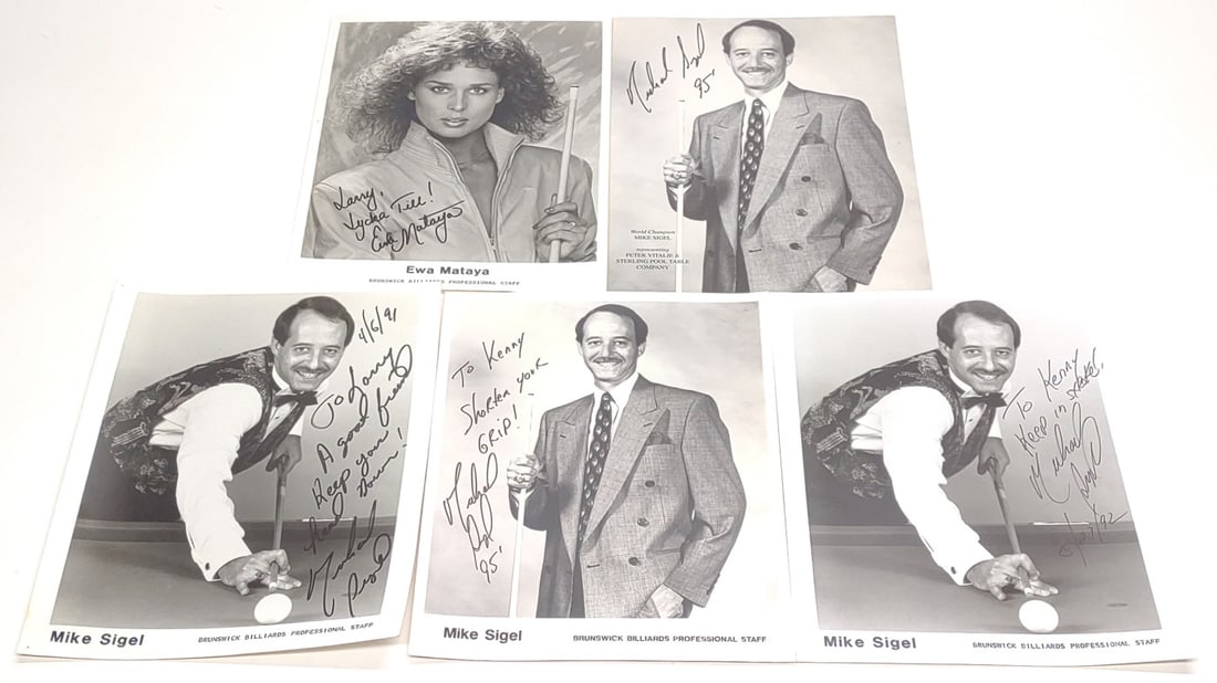 5 Mike Sigel & Ewa Mataya Signed Billiards Photos (1 of 6)