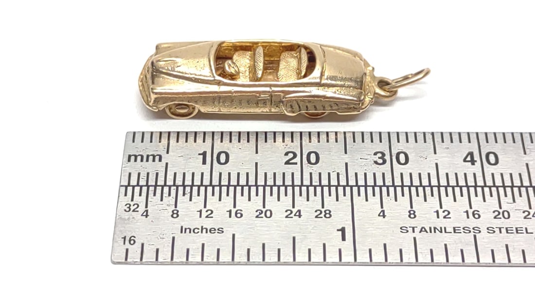 14K Yellow Gold Convertible Car Pendant / Charm - 2
