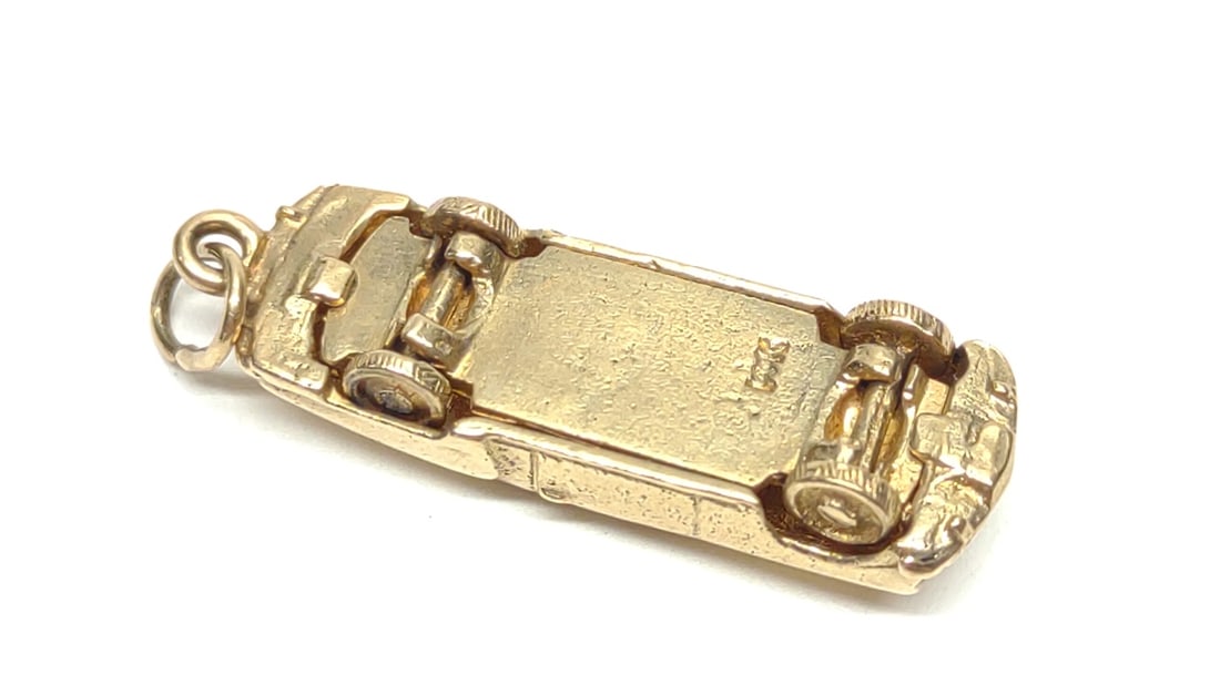 14K Yellow Gold Convertible Car Pendant / Charm - 7