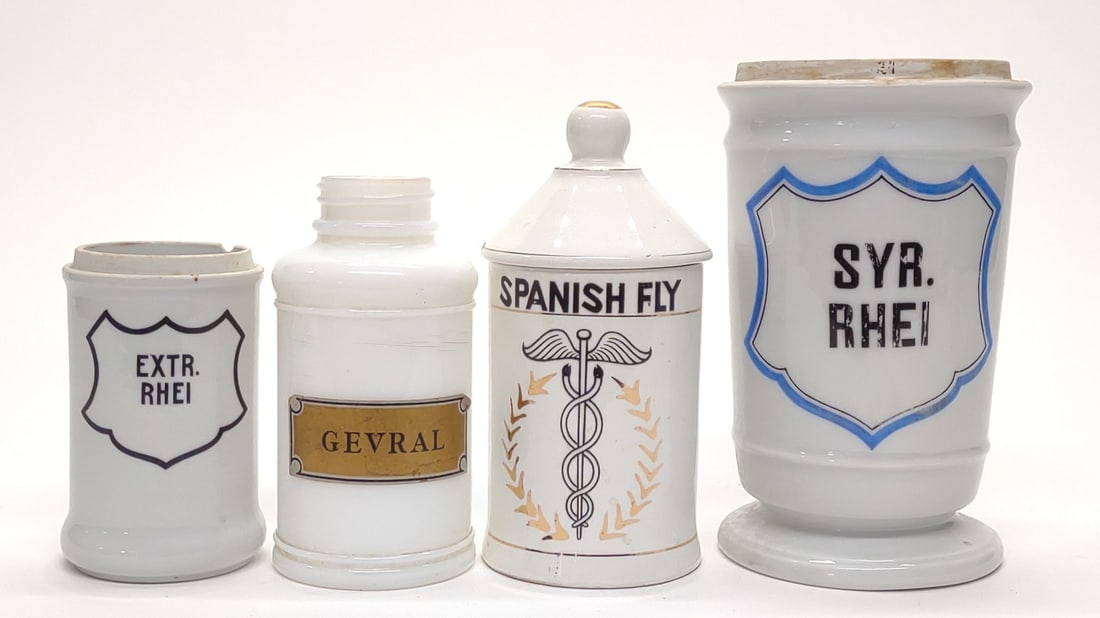 7 Ceramic Apothecary Pharmacy Jars - 7