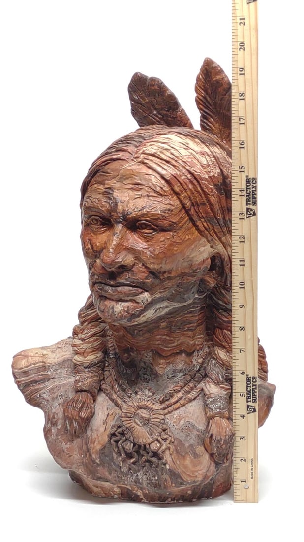 Agate Patterned Native American Chief Bust - 3