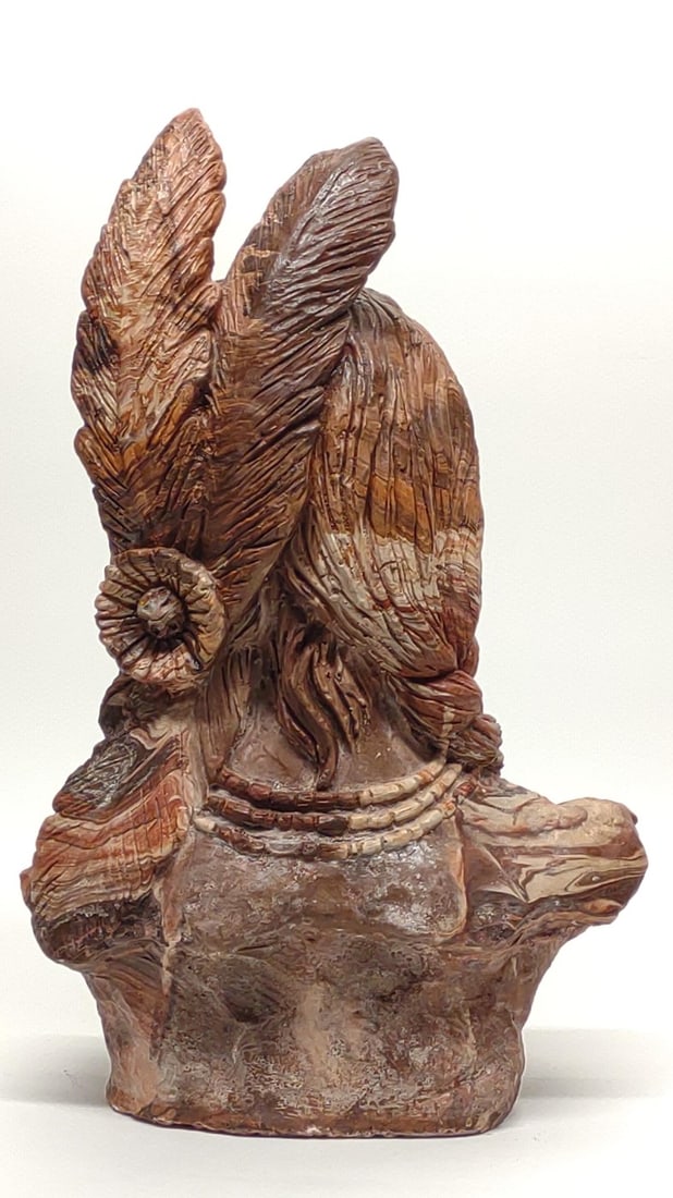 Agate Patterned Native American Chief Bust - 7