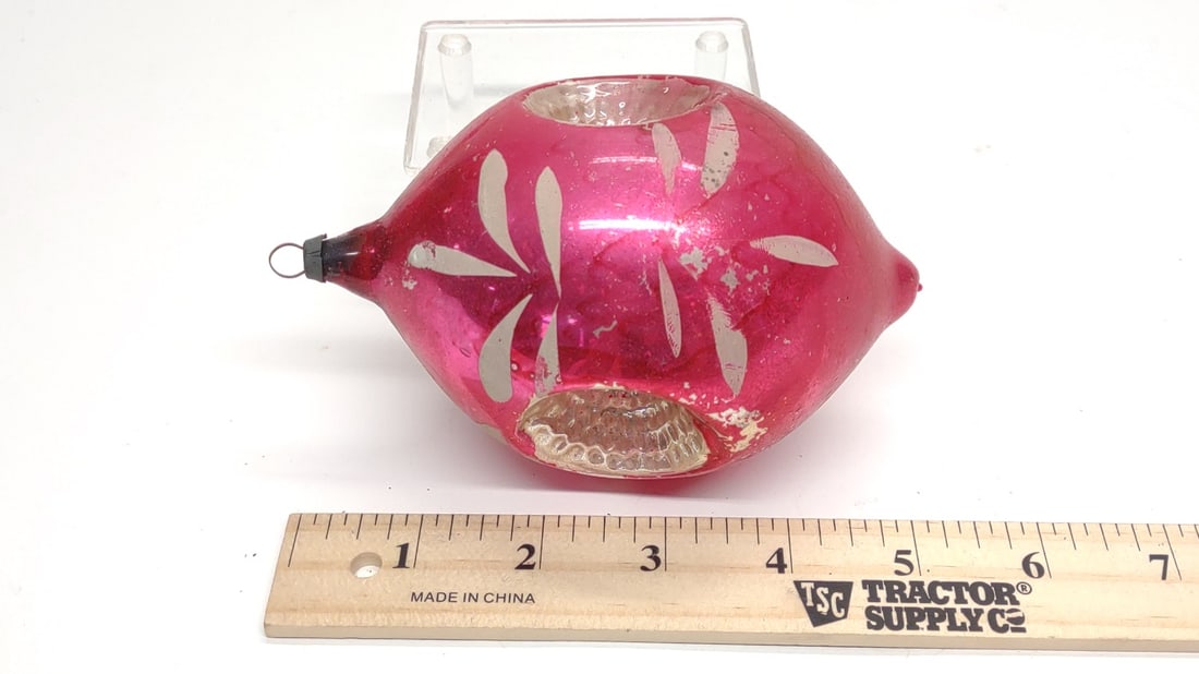39 Vintage Indent Glass Christmas Ornaments - 8