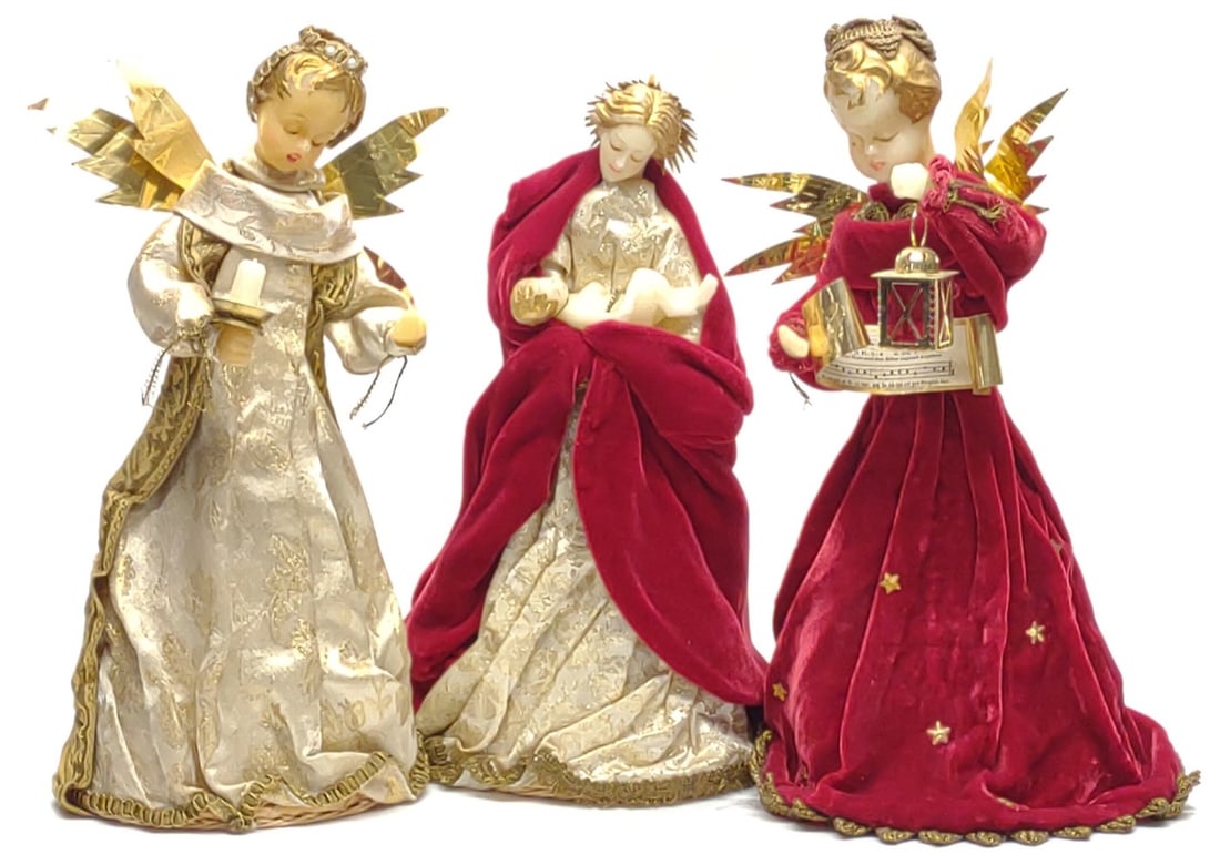3 West Germany Wax Angel Christmas Tree Toppers (1 of 7)