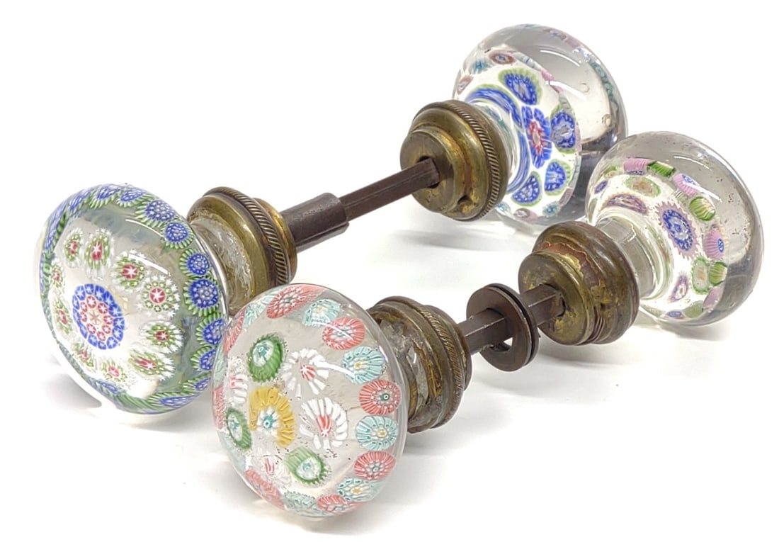 Two Antique Millefiori Art Glass Door Knobs (1 of 6)